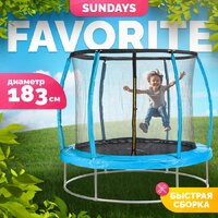 Батут Sundays Favorite Premium 6FT (голубой, с сеткой) - Превью изображения №1 — Интернет-магазин ПроЗаказ