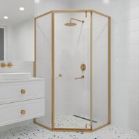 Душевой уголок RGW HO-088Gb 350608800-16 (золото браш/прозрачное стекло) - Превью изображения №4 — Интернет-магазин ПроЗаказ