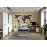 Шкаф распашной Стендмебель Денвер ШК 01 (белый/ателье светлое) - Превью изображения №4 — Интернет-магазин ПроЗаказ