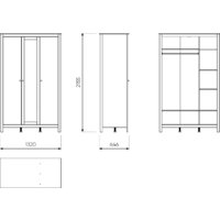 Шкаф распашной Mio Tesoro Сага 3 двери с зеркалом 2.08.01.040.4 (серый) - Превью изображения №4 — Интернет-магазин ПроЗаказ