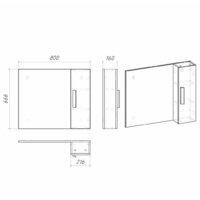  Grossman Шкаф с зеркалом Нео 80 208024 - Превью изображения №5 — Интернет-магазин ПроЗаказ