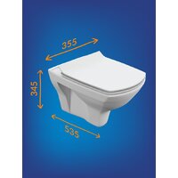 Унитаз подвесной Cersanit Carina New Clean On с инстал. Link Pro (с кнопкой Twins 63534 черный/золото) - Превью изображения №9 — Интернет-магазин ПроЗаказ