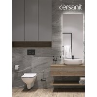 Унитаз подвесной Cersanit Carina New Clean On с инстал. Link Pro (с кнопкой Twins 63534 черный/золото) - Превью изображения №15 — Интернет-магазин ПроЗаказ