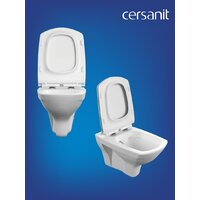 Унитаз подвесной Cersanit Carina New Clean On с инстал. Link Pro (с кнопкой Twins 63534 черный/золото) - Превью изображения №11 — Интернет-магазин ПроЗаказ