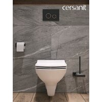 Унитаз подвесной Cersanit Carina New Clean On с инстал. Link Pro (с кнопкой Twins 63534 черный/золото) - Превью изображения №16 — Интернет-магазин ПроЗаказ