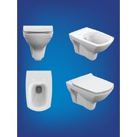 Унитаз подвесной Cersanit Carina New Clean On с инстал. Link Pro (с кнопкой Twins 63534 черный/золото) - Превью изображения №10 — Интернет-магазин ПроЗаказ