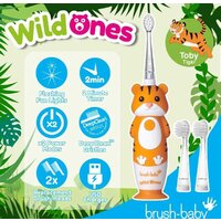 Электрическая зубная щетка Brush-Baby WildOnes Tiger - Превью изображения №3 — Интернет-магазин ПроЗаказ
