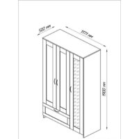 Шкаф распашной Mio Tesoro Сириус 3-х створчатый 1 ящик 2.02.01.030.3 (дуб сонома) - Превью изображения №6 — Интернет-магазин ПроЗаказ