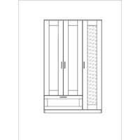Шкаф распашной Mio Tesoro Сириус 3-х створчатый 1 ящик 2.02.01.030.3 (дуб сонома) - Превью изображения №5 — Интернет-магазин ПроЗаказ
