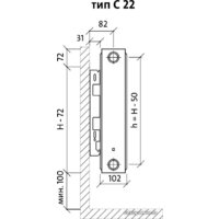 Стальной панельный радиатор Royal Thermo Compact C22-300-900 (Bianco Traffico) - Превью изображения №2 — Интернет-магазин ПроЗаказ