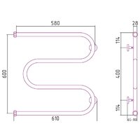 Полотенцесушитель Сунержа М-образный+ 600х600 00-4007-6060 - Превью изображения №3 — Интернет-магазин ПроЗаказ