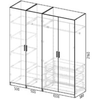 Шкаф распашной Интермебель Марсель-5 МР 01-05 (белый премиум) - Превью изображения №3 — Интернет-магазин ПроЗаказ