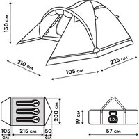 Треккинговая палатка RSP Outdoors River 3 (синий) - Превью изображения №26 — Интернет-магазин ПроЗаказ