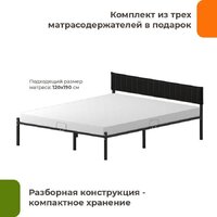 Кровать Домаклево Лофт Компакт 120x190 (черный/черный велюровый чехол) - Превью изображения №3 — Интернет-магазин ПроЗаказ