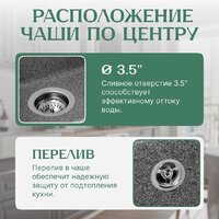 Кухонная мойка Saniteco Silva (графит) - Превью изображения №2 — Интернет-магазин ПроЗаказ