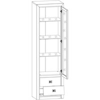 Шкаф-витрина Black Red White Коен REG1W2S (венге магия/штрокс) - Превью изображения №3 — Интернет-магазин ПроЗаказ