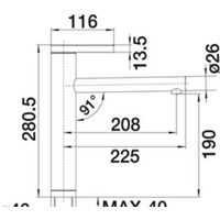 Смеситель Blanco Linee 517596 (сатин матовый) - Превью изображения №2 — Интернет-магазин ПроЗаказ
