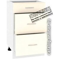 Шкаф напольный Кортекс-мебель Корнелия Лира НШ50р3ш без столешницы (белый) - Превью изображения №2 — Интернет-магазин ПроЗаказ