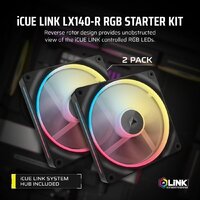Вентилятор для корпуса Corsair iCUE LINK LX140R RGB Reverse Dual Pack CO-9051052-WW - Превью изображения №2 — Интернет-магазин ПроЗаказ