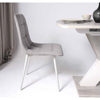 Стул Алвест AV 406-N (светло-серый бархат H-09/белый) - Превью изображения №3 — Интернет-магазин ПроЗаказ