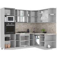 Готовая кухня Интерлиния Мила Лайт 1.68x2.4 правая (белый платинум/бетон/бискайская сосна) - Превью изображения №2 — Интернет-магазин ПроЗаказ