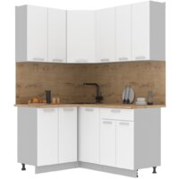 Готовая кухня Интерлиния Мила Лайт 1.2x1.6 (белый платинум/белый платинум/дуб бунратти) - Превью изображения №1 — Интернет-магазин ПроЗаказ