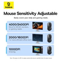 Мышь Baseus F02 Ergonomic Wireless Mouse (черный, без батарейки в комплекте) - Превью изображения №17 — Интернет-магазин ПроЗаказ