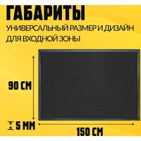 Придверный коврик Sundays Home Ребристый 90x150см 94037 (черный) - Превью изображения №4 — Интернет-магазин ПроЗаказ