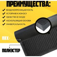 Придверный коврик Sundays Home Ребристый 90x150см 94037 (черный) - Превью изображения №2 — Интернет-магазин ПроЗаказ