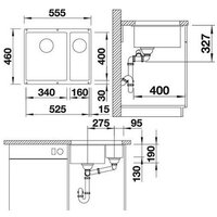 Кухонная мойка Blanco Rotan 340/160-U 523077 (антрацит) - Превью изображения №2 — Интернет-магазин ПроЗаказ