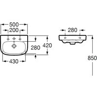 Умывальник Roca Debba 50x42 [32799600Y] - Превью изображения №4 — Интернет-магазин ПроЗаказ