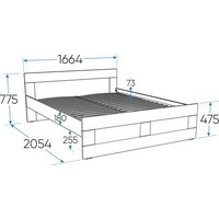 Кровать Mio Tesoro Нави 160x200 2.15.04.060.4 (серый) - Превью изображения №4 — Интернет-магазин ПроЗаказ