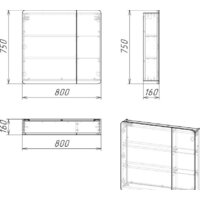  Grossman Шкаф с зеркалом Талис 80 L 208009 - Превью изображения №3 — Интернет-магазин ПроЗаказ