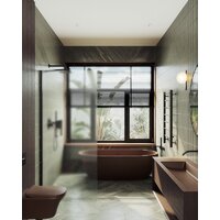 Душевая стенка MaybahGlass 119x195 MGD-688-6ш (сатин стекло/черный) - Превью изображения №4 — Интернет-магазин ПроЗаказ