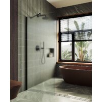 Душевая стенка MaybahGlass 119x195 MGD-688-6ш (сатин стекло/черный) - Превью изображения №3 — Интернет-магазин ПроЗаказ