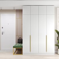 Шкаф распашной Soma Lord Gold 4-х створчатый 160x240 (белый) - Превью изображения №7 — Интернет-магазин ПроЗаказ