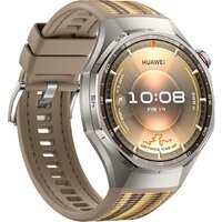Умные часы Huawei Watch GT 6 Pro 46 мм (серебристый, с коричневым плетеным ремешком, международная версия) - Превью изображения №3 — Интернет-магазин ПроЗаказ