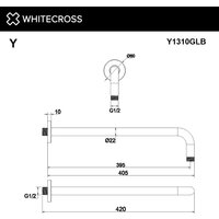 Держатель верхнего душа Whitecross Y1310GLB (брашированное золото) - Превью изображения №2 — Интернет-магазин ПроЗаказ