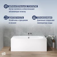 Ванна Lauter Ava 180 21208080 (с ножками и сифоном 21Y11030 хром) - Превью изображения №6 — Интернет-магазин ПроЗаказ