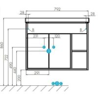  Акватон Тумба под умывальник Флай 80 1A237401FAX10 (дуб белый/дуб крафт) - Превью изображения №6 — Интернет-магазин ПроЗаказ