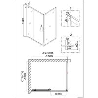 Душевой уголок Niagara NG-6881-08 100x80 (черный) - Превью изображения №3 — Интернет-магазин ПроЗаказ