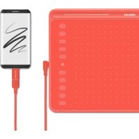 Графический планшет Huion HS611 (коралловый красный) - Превью изображения №8 — Интернет-магазин ПроЗаказ