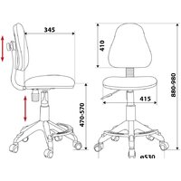 Компьютерное кресло Бюрократ KD-4-F/TW-55 (голубой) - Превью изображения №2 — Интернет-магазин ПроЗаказ