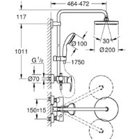Душевая система  Grohe New Tempesta Cosmopolitan 200 26244001 - Превью изображения №2 — Интернет-магазин ПроЗаказ