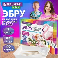 Набор для рисования BRAUBERG HOBBY ЭБРУ 40 картин А4 665354 - Превью изображения №3 — Интернет-магазин ПроЗаказ