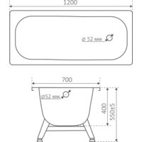Ванна Виз Antika A-20001 120х70 (белая орхидея, c ножками) - Превью изображения №5 — Интернет-магазин ПроЗаказ