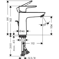 Смеситель Hansgrohe Talis E 71710670 - Превью изображения №2 — Интернет-магазин ПроЗаказ