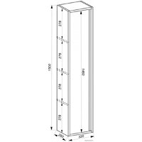  ЗОВ Шкаф-пенал Парма 150 PP150LA0MWMC1B (аттик/белый матовый) - Превью изображения №3 — Интернет-магазин ПроЗаказ