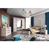 Кровать Мебельград Соренто с ортопедическим осн. 180x200 (дуб бонифаций/кофе структурный матовый) - Превью изображения №3 — Интернет-магазин ПроЗаказ