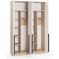 Шкаф распашной Soma Lord Black 4-х створчатый 160x240 (дуб сонома/белый) - Превью изображения №2 — Интернет-магазин ПроЗаказ